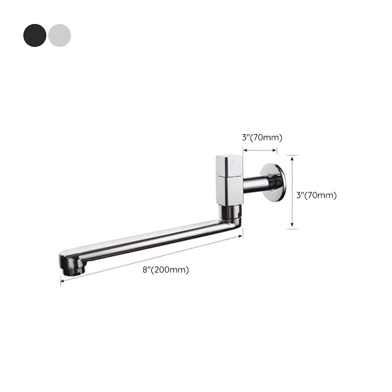 Skorter | Contemporary Wall Mounted Bathroom Faucet Knob Handle Low Arc Swivel Solid Brass Faucet