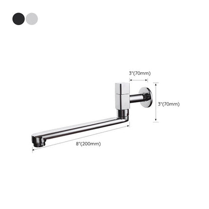 Skorter | Contemporary Wall Mounted Bathroom Faucet Knob Handle Low Arc Swivel Solid Brass Faucet