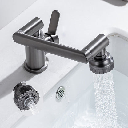 Skorter | Contemporary Centerset Faucet Lever Handles Low Arc Stainless Steel Faucet