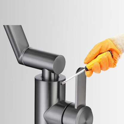 Skorter | Contemporary Centerset Faucet Lever Handles Low Arc Stainless Steel Faucet