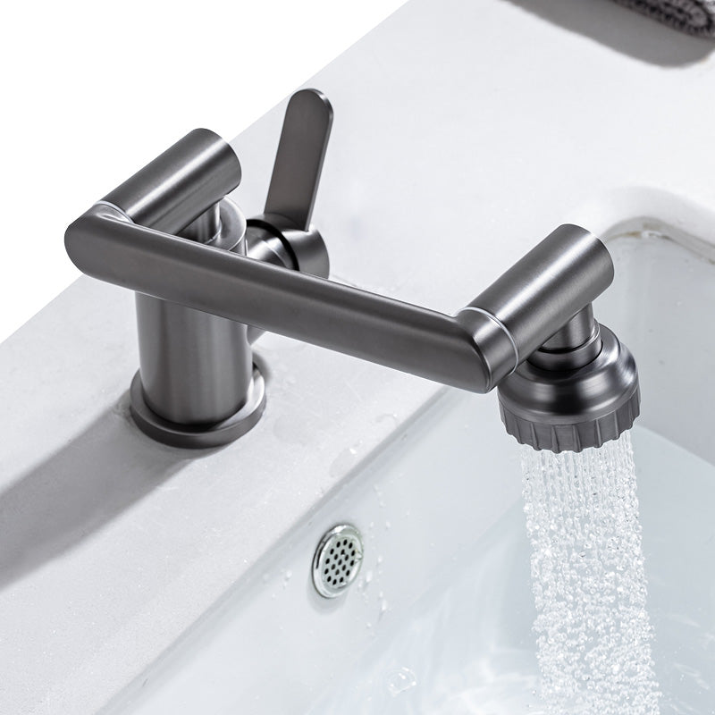 Skorter | Contemporary Centerset Faucet Lever Handles Low Arc Stainless Steel Faucet