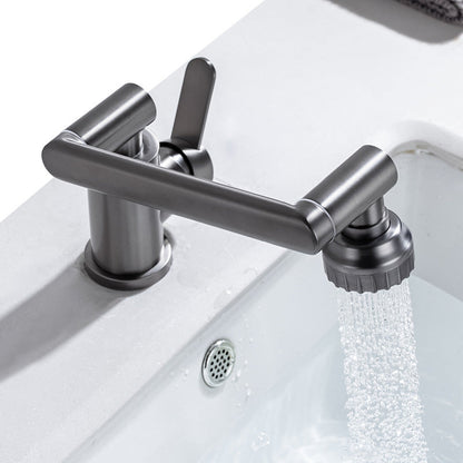 Skorter | Contemporary Centerset Faucet Lever Handles Low Arc Stainless Steel Faucet