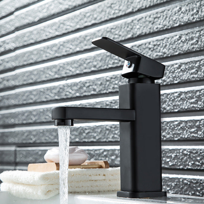 Skorter | Cubic Container Sink Faucet Simple Low Arched Bathroom Faucet with 1 Hole