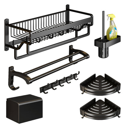 Skorter | Modern black metal bathroom hardware set towel bar bathroom hardware set