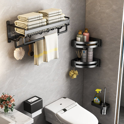 Skorter | Modern black metal bathroom hardware set towel bar bathroom hardware set
