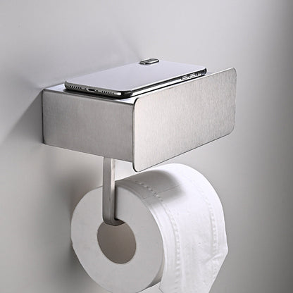 Skorter | 2-piece stainless steel classic bathroom accessory set black & chrome paper holder