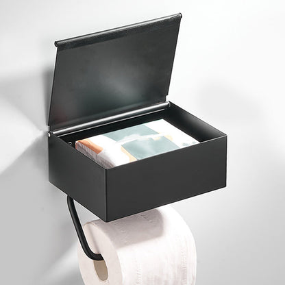 Skorter | 2-piece stainless steel classic bathroom accessory set black & chrome paper holder