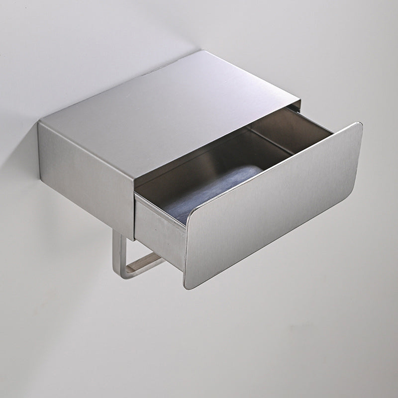 Skorter | 2-piece stainless steel classic bathroom accessory set black & chrome paper holder