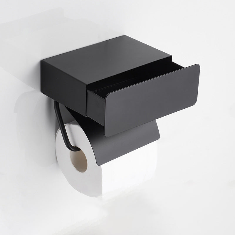 Skorter | 2-piece stainless steel classic bathroom accessory set black & chrome paper holder