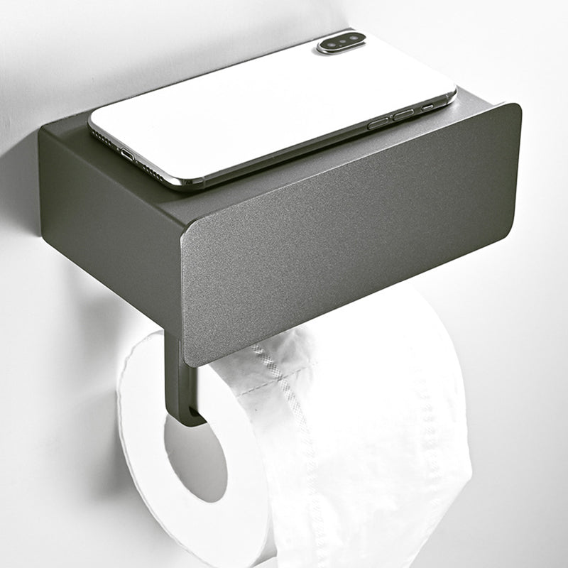 Skorter | 2-piece stainless steel classic bathroom accessory set black & chrome paper holder