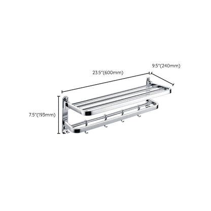 Skorter | Chrome Modern Bathroom Hardware Set Stainless Steel Towel Hook/Towel Bar & Bath Shelf