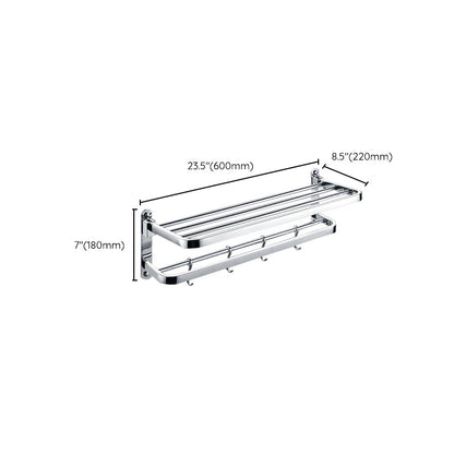 Skorter | Chrome Modern Bathroom Hardware Set Stainless Steel Towel Hook/Towel Bar & Bath Shelf