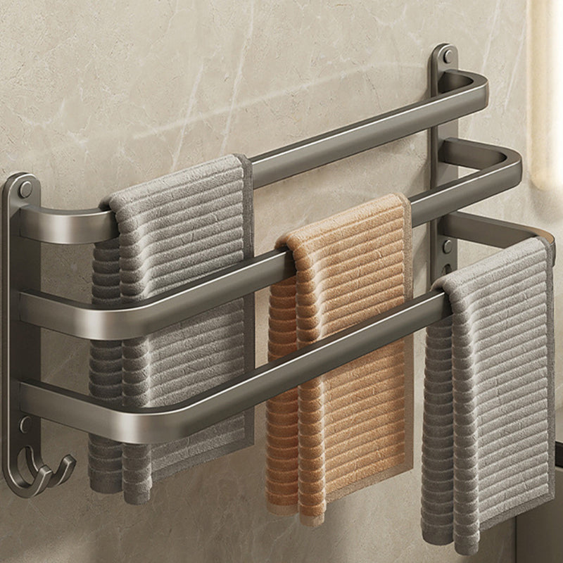Skorter | 2-piece modern bathroom accessory set in matte grey aluminum towel rail
