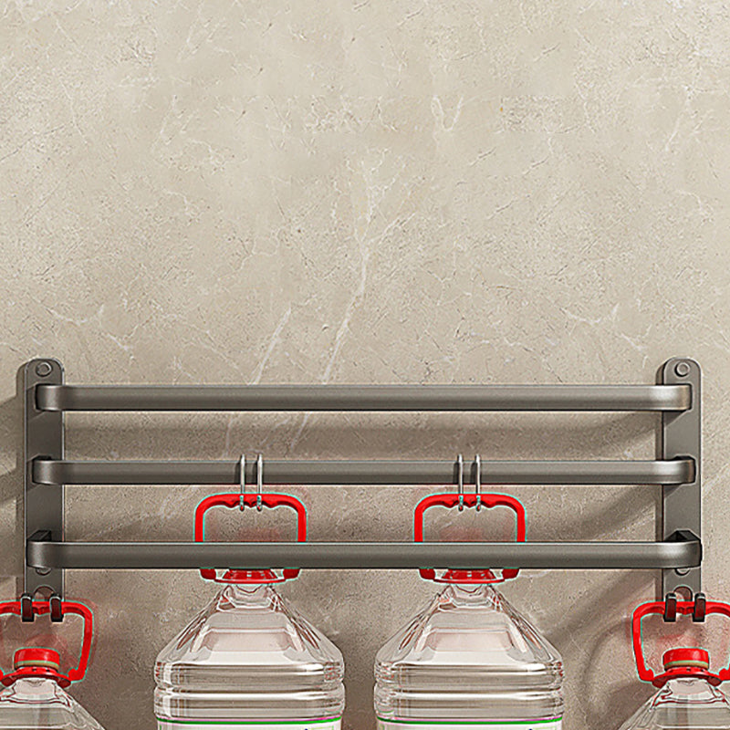 Skorter | 2-piece modern bathroom accessory set in matte grey aluminum towel rail