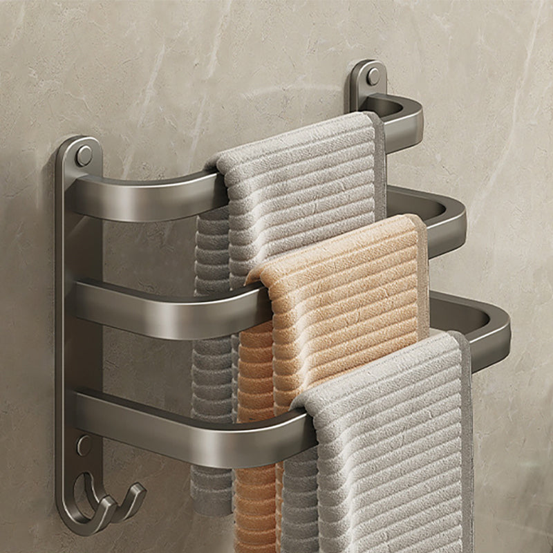 Skorter | 2-piece modern bathroom accessory set in matte grey aluminum towel rail