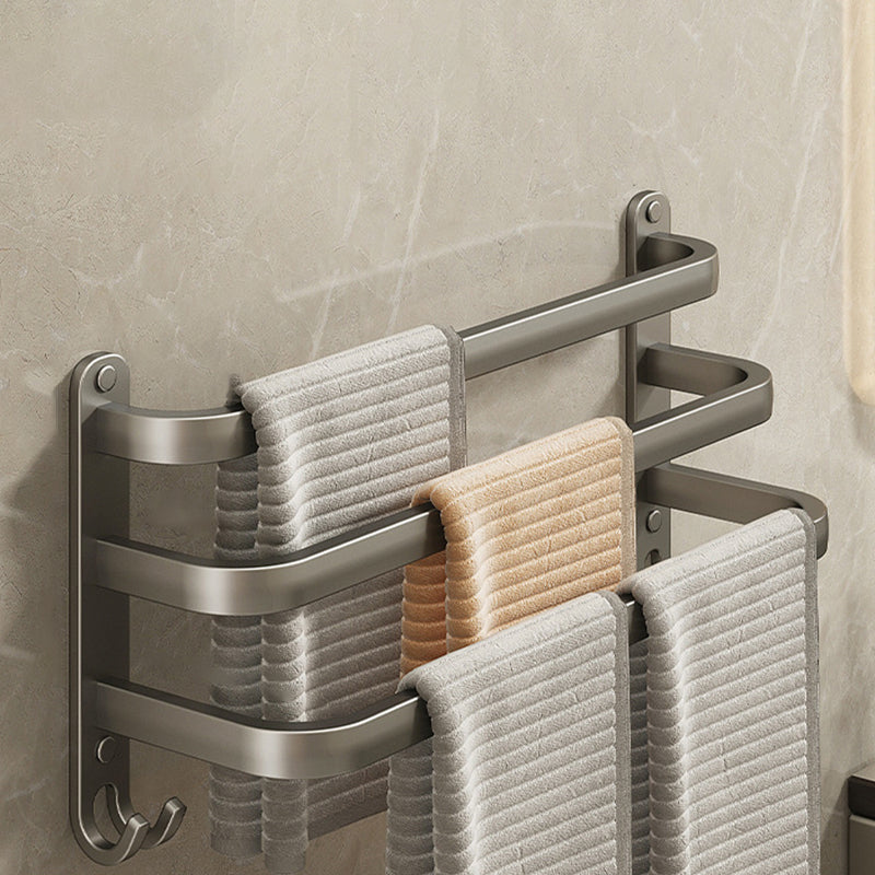 Skorter | 2-piece modern bathroom accessory set in matte grey aluminum towel rail