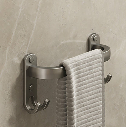Skorter | 2-piece modern bathroom accessory set in matte grey aluminum towel rail
