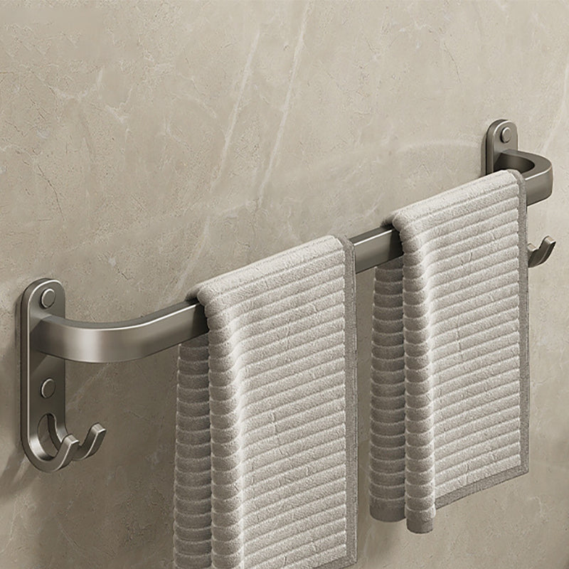 Skorter | 2-piece modern bathroom accessory set in matte grey aluminum towel rail