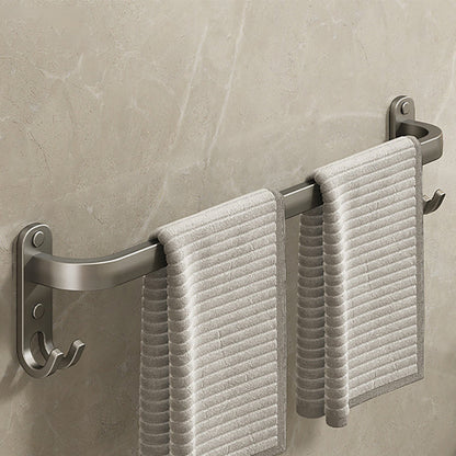 Skorter | 2-piece modern bathroom accessory set in matte grey aluminum towel rail