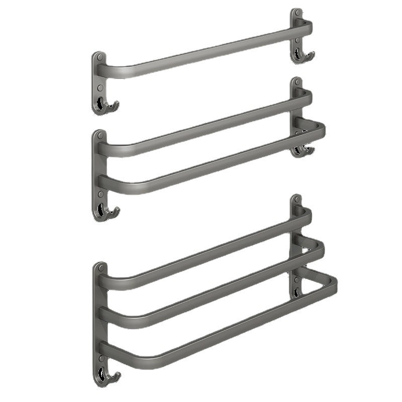 Skorter | 2-piece modern bathroom accessory set in matte grey aluminum towel rail