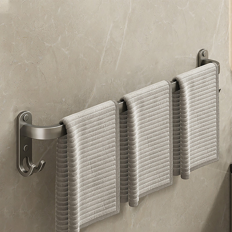 Skorter | 2-piece modern bathroom accessory set in matte grey aluminum towel rail
