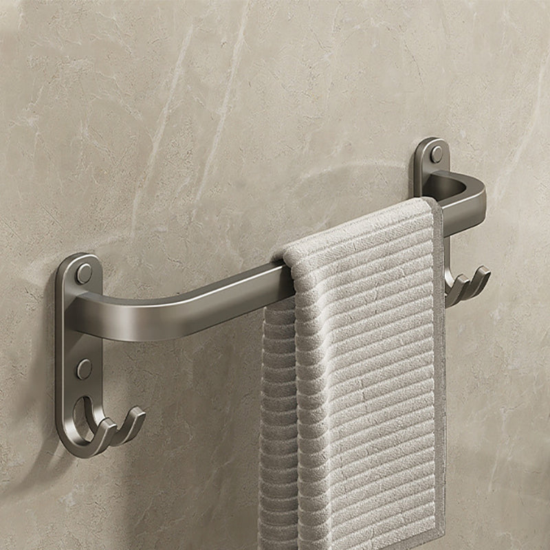 Skorter | 2-piece modern bathroom accessory set in matte grey aluminum towel rail