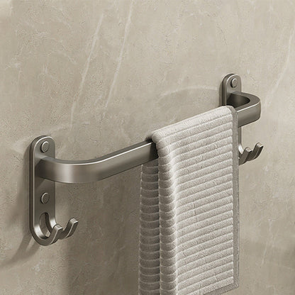 Skorter | 2-piece modern bathroom accessory set in matte grey aluminum towel rail