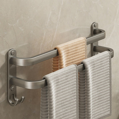 Skorter | 2-piece modern bathroom accessory set in matte grey aluminum towel rail