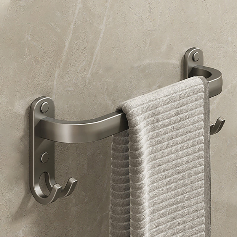 Skorter | 2-piece modern bathroom accessory set in matte grey aluminum towel rail