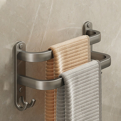 Skorter | 2-piece modern bathroom accessory set in matte grey aluminum towel rail