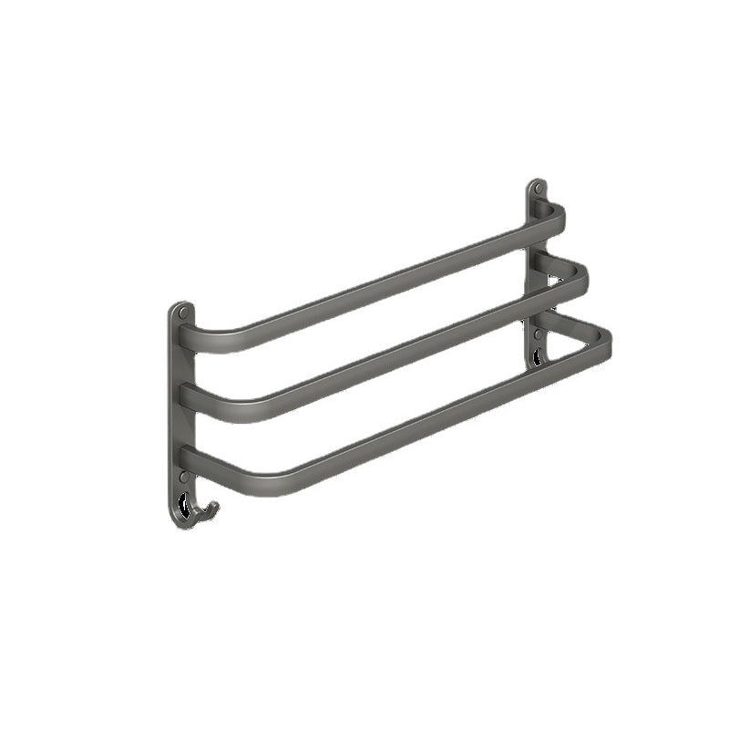 Skorter | 2-piece modern bathroom accessory set in matte grey aluminum towel rail