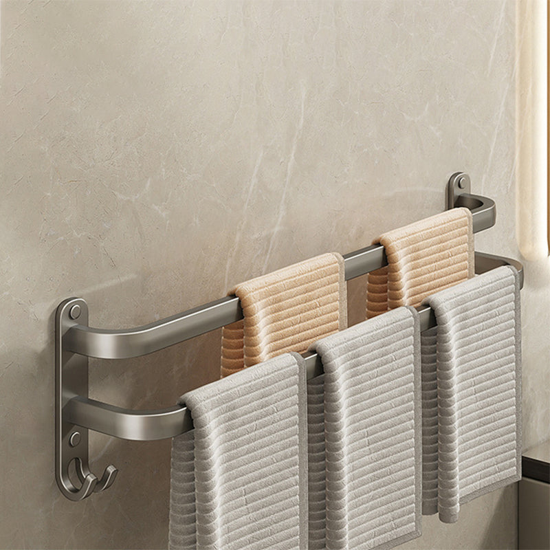 Skorter | 2-piece modern bathroom accessory set in matte grey aluminum towel rail