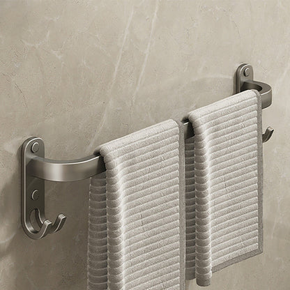 Skorter | 2-piece modern bathroom accessory set in matte grey aluminum towel rail