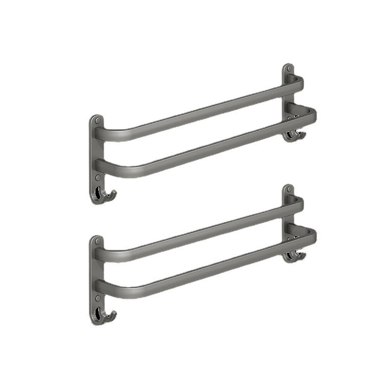 Skorter | 2-piece modern bathroom accessory set in matte grey aluminum towel rail