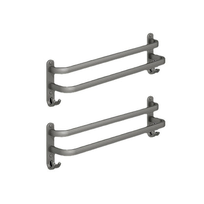 Skorter | 2-piece modern bathroom accessory set in matte grey aluminum towel rail