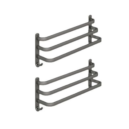 Skorter | 2-piece modern bathroom accessory set in matte grey aluminum towel rail