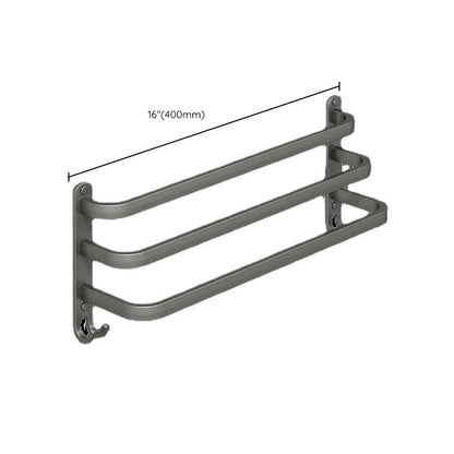 Skorter | 2-piece modern bathroom accessory set in matte grey aluminum towel rail