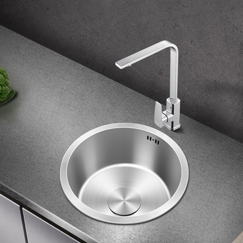Skorter | Contemporary Style Kitchen Sink Stainless Steel Round Kitchen Sink