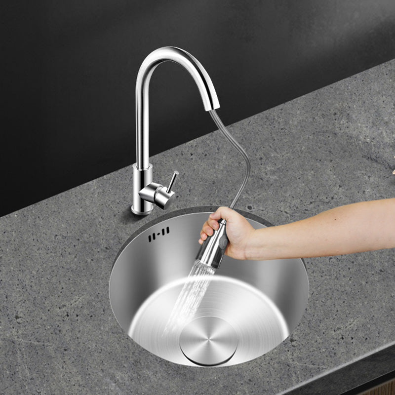 Skorter | Contemporary Style Kitchen Sink Stainless Steel Round Kitchen Sink