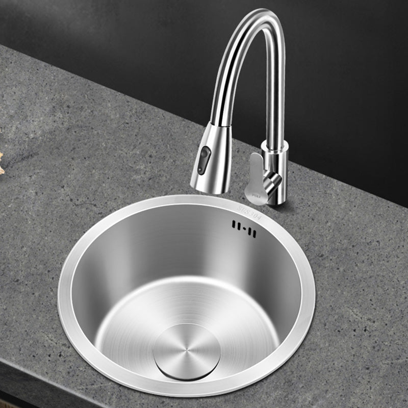 Skorter | Contemporary Style Kitchen Sink Stainless Steel Round Kitchen Sink