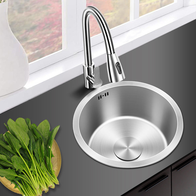 Skorter | Contemporary Style Kitchen Sink Stainless Steel Round Kitchen Sink