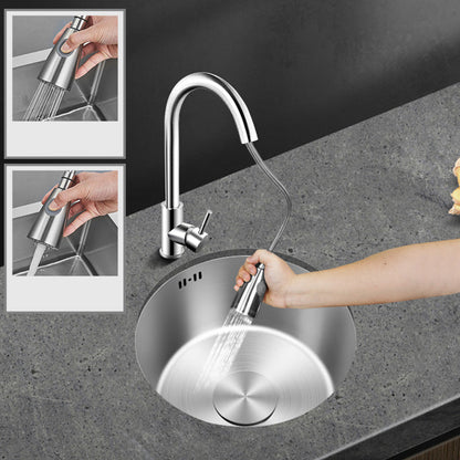 Skorter | Contemporary Style Kitchen Sink Stainless Steel Round Kitchen Sink