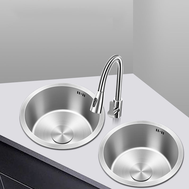 Skorter | Contemporary Style Kitchen Sink Stainless Steel Round Kitchen Sink