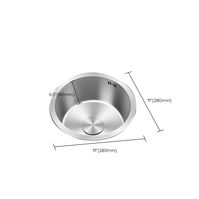 Skorter | Contemporary Style Kitchen Sink Stainless Steel Round Kitchen Sink