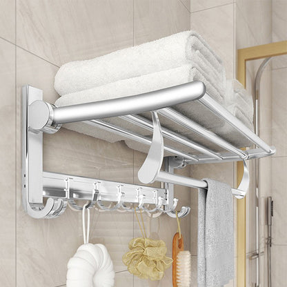 Skorter | Chrome/Black Classic Bathroom Accessories Set Modern Bath Shelf/Towel Bar & Paper Holder