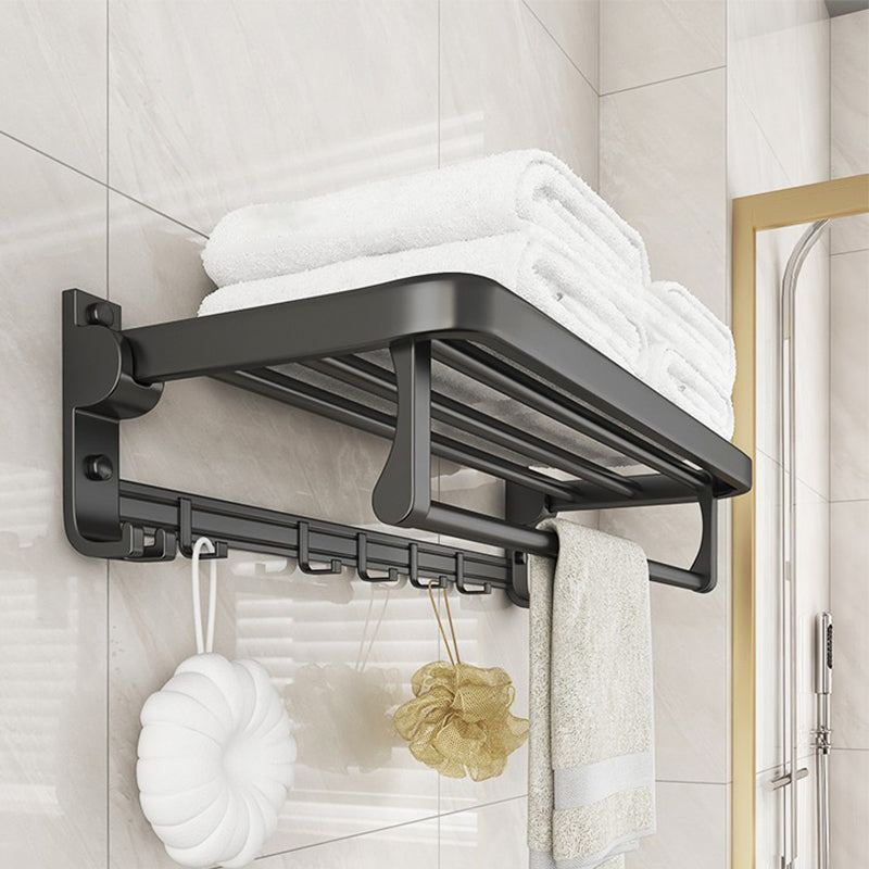 Skorter | Chrome/Black Classic Bathroom Accessories Set Modern Bath Shelf/Towel Bar & Paper Holder
