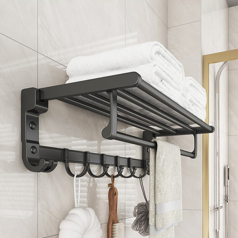 Skorter | Chrome/Black Classic Bathroom Accessories Set Modern Bath Shelf/Towel Bar & Paper Holder
