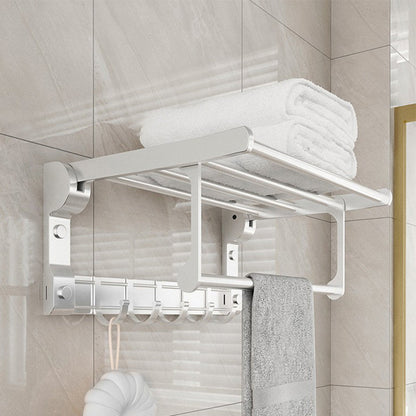 Skorter | Chrome/Black Classic Bathroom Accessories Set Modern Bath Shelf/Towel Bar & Paper Holder