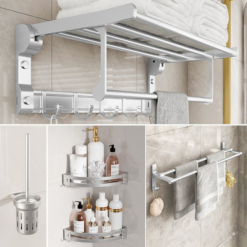 Skorter | Chrome/Black Classic Bathroom Accessories Set Modern Bath Shelf/Towel Bar & Paper Holder