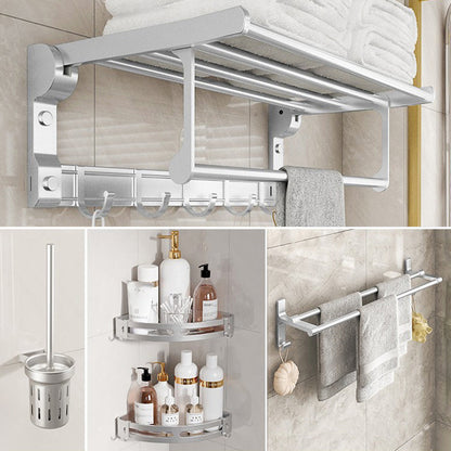 Skorter | Chrome/Black Classic Bathroom Accessories Set Modern Bath Shelf/Towel Bar & Paper Holder